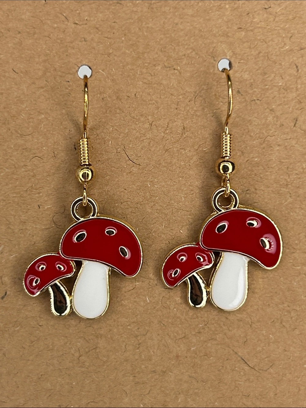 Red & White Mushroom Dangle Earrings Fashion Jewelry